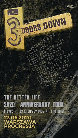 Bilety Na Pop Rock 3 Doors Down The Better Life 2020th