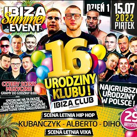 Imprezy: 16 urodziny klubu Ibiza Gwiździny